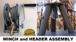 Winch And Header Assembly For Crank Up Deer Feeder Huntsports
